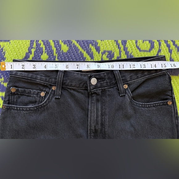 Levi's Ribcage Wide Leg Jeans Black Size 29 High-Rise 90s-inspired Casual - Picture 10 of 12